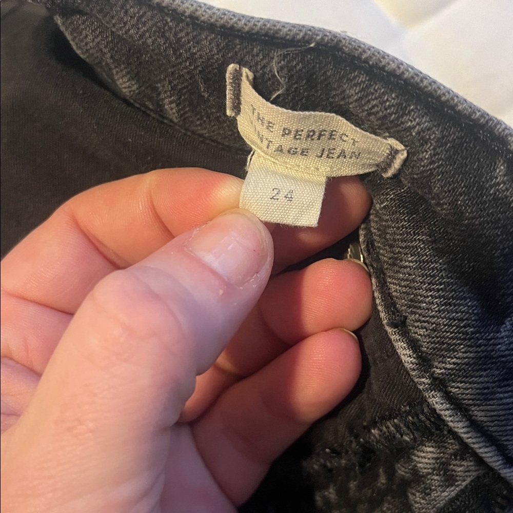 Madewell Women's Dark Gray/Black Straight Leg Jeans - Picture 3 of 5